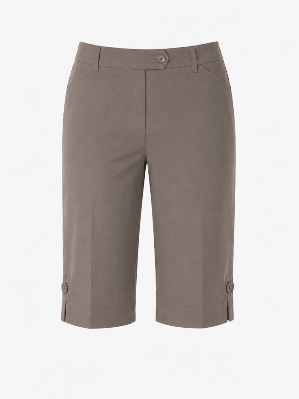 NWT Laura Scott Cocoa Brown Crop Capri Pants Size 12 Tummy Control Stretch Cotto